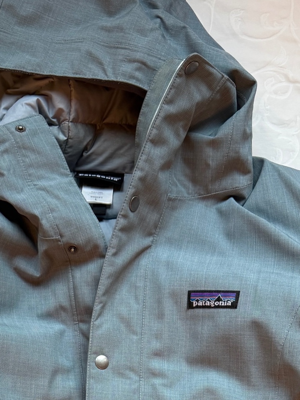 Women’s Patagonia Insulated Winter Coat Wind and Water Resistant Blue Sz L